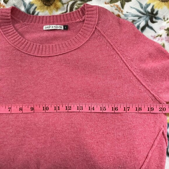 Zaket & Plover Sweater Womens S Pink Knit Merino Wool Cotton Oversized - Picture 3 of 6